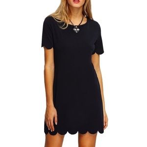 Simple cute black scalloped dress.